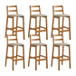 Indoor Solid Wood Bar Stool Low Back Bar Stool with Footrest