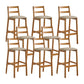 Indoor Solid Wood Bar Stool Low Back Bar Stool with Footrest