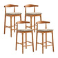 Indoor Solid Wood Bar Stool Low Back Bar Stool with Footrest