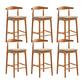 Indoor Solid Wood Bar Stool Low Back Bar Stool with Footrest
