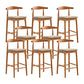 Indoor Solid Wood Bar Stool Low Back Bar Stool with Footrest