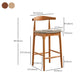 Indoor Solid Wood Bar Stool Low Back Bar Stool with Footrest