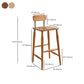 Indoor Solid Wood Bar Stool Low Back Bar Stool with Footrest