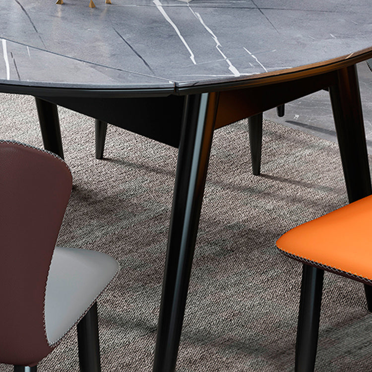 Modern Stone Scalable Dining Table Rubber Leg for Dining Room Clearhalo 'Dining Tables & Seating' 'Dining Tables' 'dining_table' 'furn' 'furn_dining_table' 'Furniture' 'Kitchen & Dining Furniture' 7470353