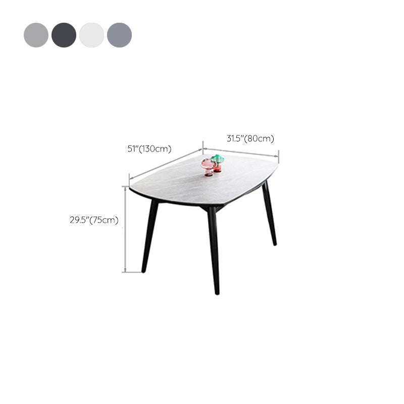Modern Stone Scalable Dining Table Rubber Leg for Dining Room Clearhalo 'Dining Tables & Seating' 'Dining Tables' 'dining_table' 'furn' 'furn_dining_table' 'Furniture' 'Kitchen & Dining Furniture' 7470355