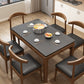 Modern Stone Rectangle Dining Table Rubber Wood Base for Dining Room Clearhalo 'Dining Tables & Seating' 'Dining Tables' 'dining_table' 'furn' 'furn_dining_table' 'Furniture' 'Kitchen & Dining Furniture' 7470368