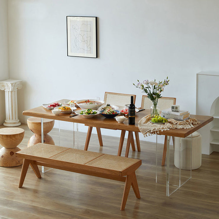 Solid Wood Dinette Table Contemporary Rectangle Dining Room Table