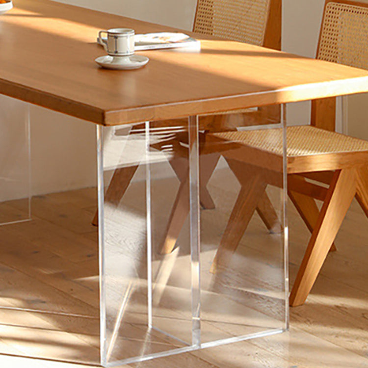 Solid Wood Dinette Table Contemporary Rectangle Dining Room Table