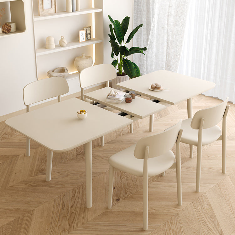 White Rectangle Dining Room Table Modern Dinner Room Kitchen Table Clearhalo 'Dining Tables & Seating' 'Dining Tables' 'dining_table' 'furn' 'furn_dining_table' 'Furniture' 'Kitchen & Dining Furniture' 7470396