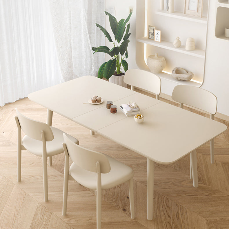 White Rectangle Dining Room Table Modern Dinner Room Kitchen Table Clearhalo 'Dining Tables & Seating' 'Dining Tables' 'dining_table' 'furn' 'furn_dining_table' 'Furniture' 'Kitchen & Dining Furniture' 7470399