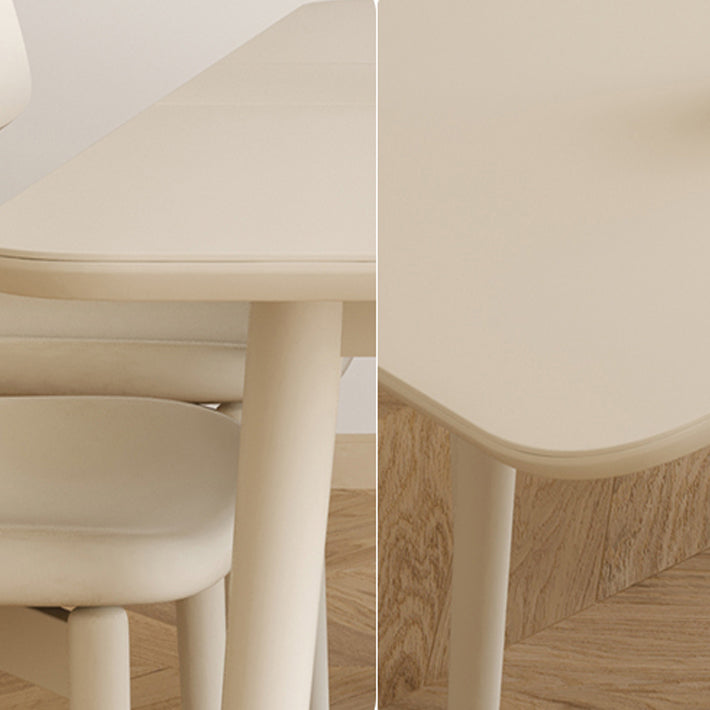 White Rectangle Dining Room Table Modern Dinner Room Kitchen Table Clearhalo 'Dining Tables & Seating' 'Dining Tables' 'dining_table' 'furn' 'furn_dining_table' 'Furniture' 'Kitchen & Dining Furniture' 7470401