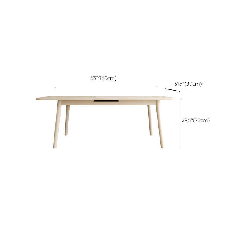 White Rectangle Dining Room Table Modern Dinner Room Kitchen Table Clearhalo 'Dining Tables & Seating' 'Dining Tables' 'dining_table' 'furn' 'furn_dining_table' 'Furniture' 'Kitchen & Dining Furniture' 7470405