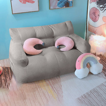 Modern Fabric Loveseat Sofa Rolled Arm Settee for Living Room Light Gray Cotton and Linen Clearhalo 'furn' 'furn_sofas' 'Furniture' 'Living Room Furniture' 'Sofa' 'sofas' 7470519