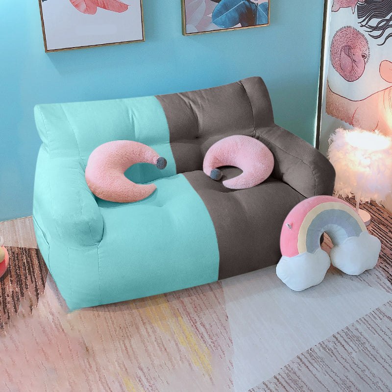 Modern Fabric Loveseat Sofa Rolled Arm Settee for Living Room Gray-Green Cotton and Linen Clearhalo 'furn' 'furn_sofas' 'Furniture' 'Living Room Furniture' 'Sofa' 'sofas' 7470523