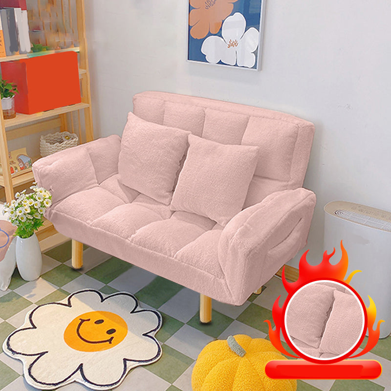 Adjustable Sofa Stationary Square Arm Seating for Living Room 47"L x 22"W x 27.5"H Pink Flannel Clearhalo 'furn' 'furn_sofas' 'Furniture' 'Living Room Furniture' 'Sofa' 'sofas' 7470547