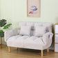 Adjustable Sofa Stationary Square Arm Seating for Living Room 47"L x 22"W x 32"H White Cotton and Linen Clearhalo 'furn' 'furn_sofas' 'Furniture' 'Living Room Furniture' 'Sofa' 'sofas' 7470548