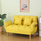 Adjustable Sofa Stationary Square Arm Seating for Living Room 47"L x 22"W x 32"H Yellow Cotton and Linen Clearhalo 'furn' 'furn_sofas' 'Furniture' 'Living Room Furniture' 'Sofa' 'sofas' 7470549