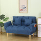 Adjustable Sofa Stationary Square Arm Seating for Living Room 47"L x 22"W x 32"H Blue Cotton and Linen Clearhalo 'furn' 'furn_sofas' 'Furniture' 'Living Room Furniture' 'Sofa' 'sofas' 7470550
