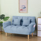 Adjustable Sofa Stationary Square Arm Seating for Living Room 47"L x 22"W x 32"H Light Blue Cotton and Linen Clearhalo 'furn' 'furn_sofas' 'Furniture' 'Living Room Furniture' 'Sofa' 'sofas' 7470553