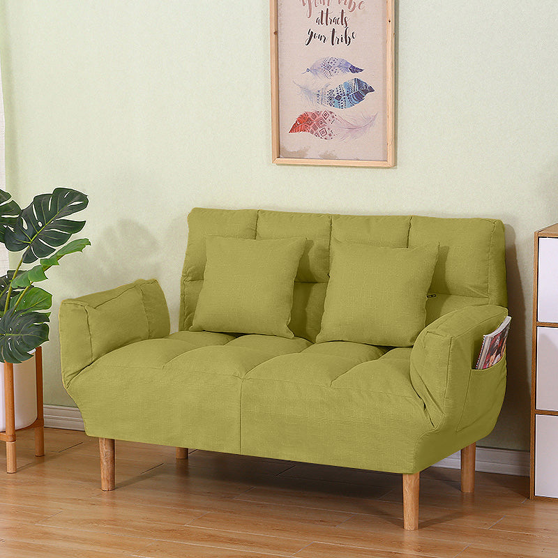 Adjustable Sofa Stationary Square Arm Seating for Living Room 47"L x 22"W x 32"H Light Green Cotton and Linen Clearhalo 'furn' 'furn_sofas' 'Furniture' 'Living Room Furniture' 'Sofa' 'sofas' 7470554