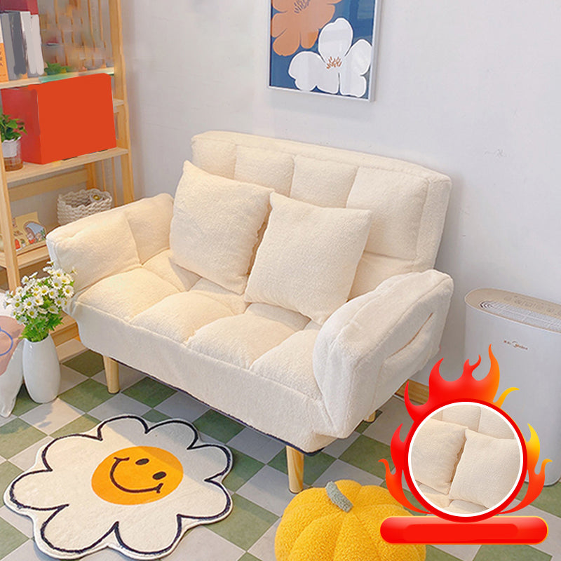 Adjustable Sofa Stationary Square Arm Seating for Living Room 47"L x 22"W x 32"H White Flannel Clearhalo 'furn' 'furn_sofas' 'Furniture' 'Living Room Furniture' 'Sofa' 'sofas' 7470556