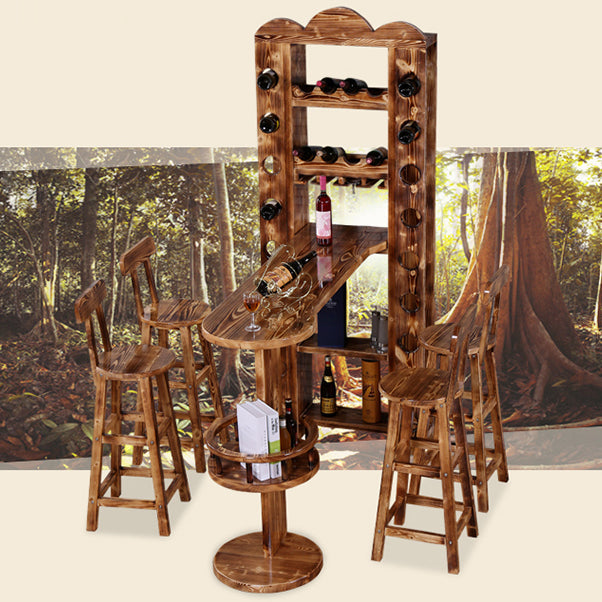 Traditional Wooden Bar Dining Table Ellipse Shape Bar Table for Kitchen Clearhalo 'Bar Furniture' 'Bar Tables' 'bar_tables' 'furn' 'furn_bar_tables' 'Furniture' 'Kitchen & Dining Furniture' 7471195