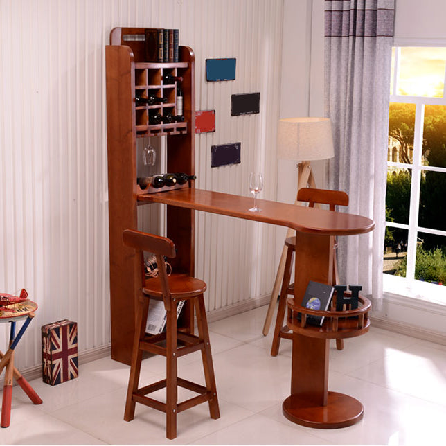 Moderner Bar-Esstisch aus Gummiholz, Ellipsen-Bartisch für die Küche