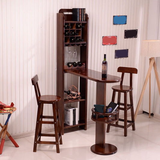 Mesa de comedor de barra de madera de goma moderna mesa de barra de elipse para cocina