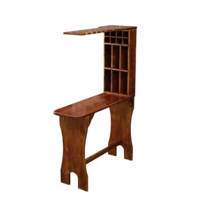 Traditional Indoor Bar Table Solid Wood Bar Table with Wine Glass Holders Without Chairs Clearhalo 'Bar Furniture' 'Bar Tables' 'bar_tables' 'furn' 'furn_bar_tables' 'Furniture' 'Kitchen & Dining Furniture' 7471223
