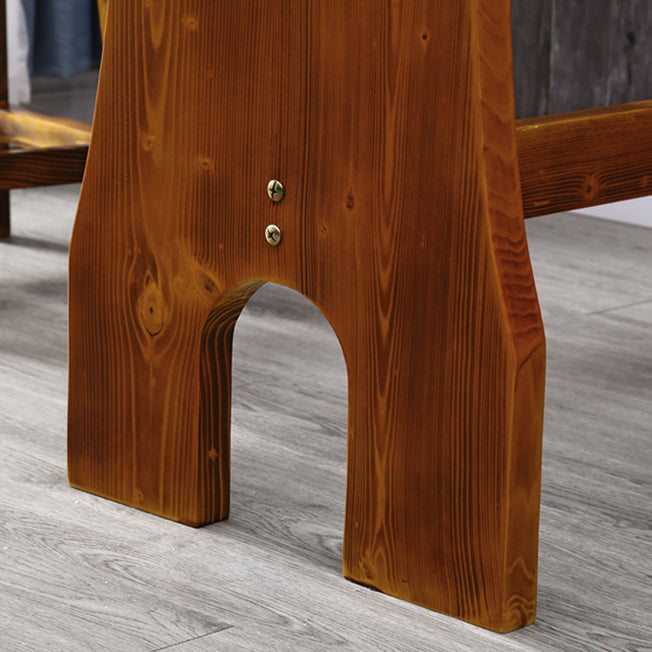 Traditional Indoor Bar Table Solid Wood Bar Table with Wine Glass Holders Clearhalo 'Bar Furniture' 'Bar Tables' 'bar_tables' 'furn' 'furn_bar_tables' 'Furniture' 'Kitchen & Dining Furniture' 7471228