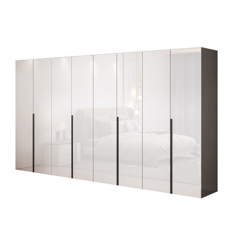 Engineered Wood Wardrobe Closet with Shelves Modern Wardrobe Cabinet for Home Armoire 126"L x 22"W x 79"H Clearhalo 'Armoires & Wardrobes' 'armoires_wardrobes' 'Bedroom Furniture' 'furn' 'furn_armoires_wardrobes' 'Furniture' 7471246