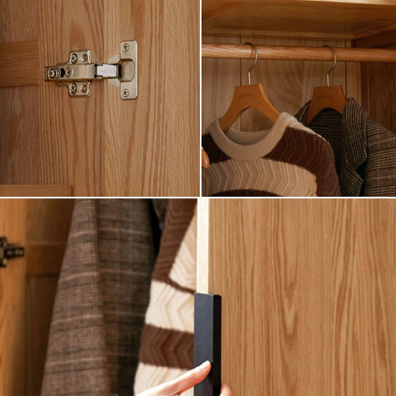 Massive Holzrahmen Garderobe freistehende Garderobe Armoire mit Regalen und Kleidungsschiene