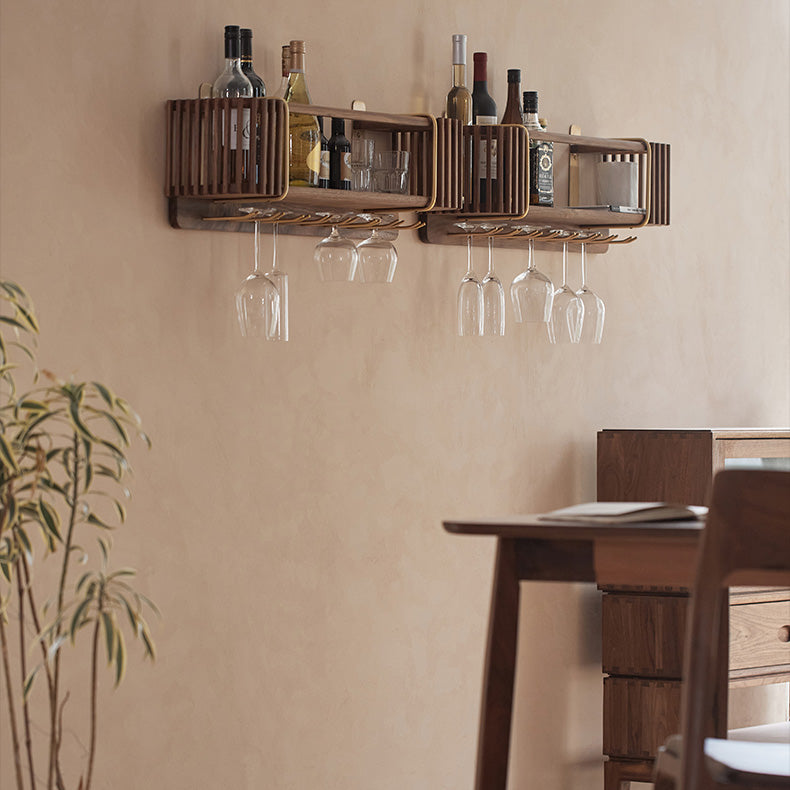 Wandgemonteerde wijnflessen rek massief houten wijnflessen rek voor thuis