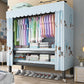 Opvouwbare vrijstaande garderobe metalen frame garderobe met casters