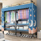 Opvouwbare vrijstaande garderobe metalen frame garderobe met casters