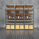 Modern Wine Bottle & Glass Rack Metal Floor Wine Rack Kitchen
