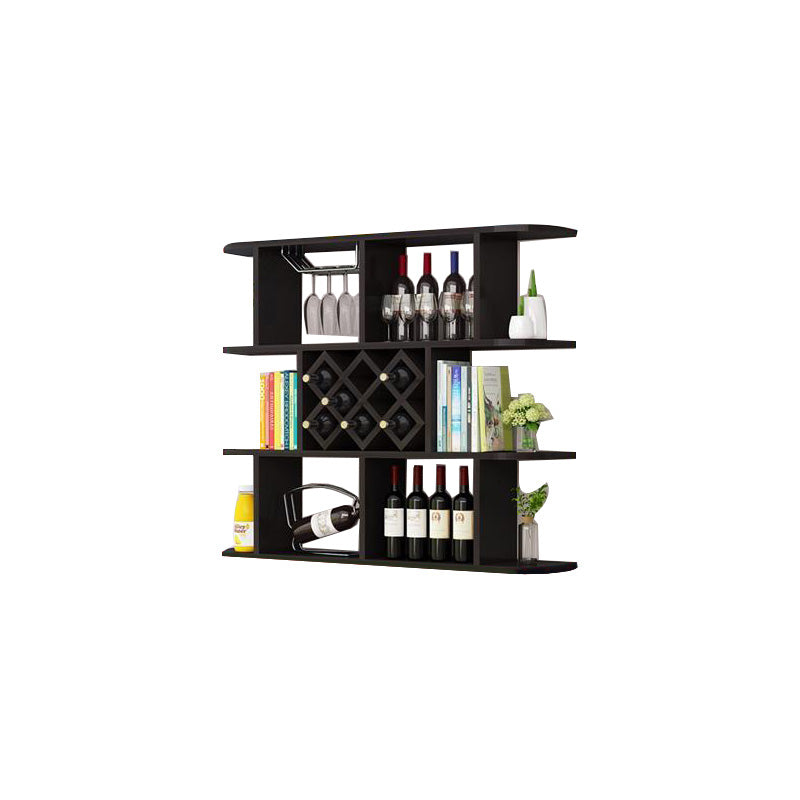 Modern Hanging Wine Bottle Holder Wooden Kitchen Wine Rack Bottle 47"L x 9"W x 40.5"H Black 1 Piece Clearhalo 'furn' 'furn_wine_racks' 'Furniture' 'Kitchen & Dining Furniture' 'Wine Racks' 'wine_racks' 7471457