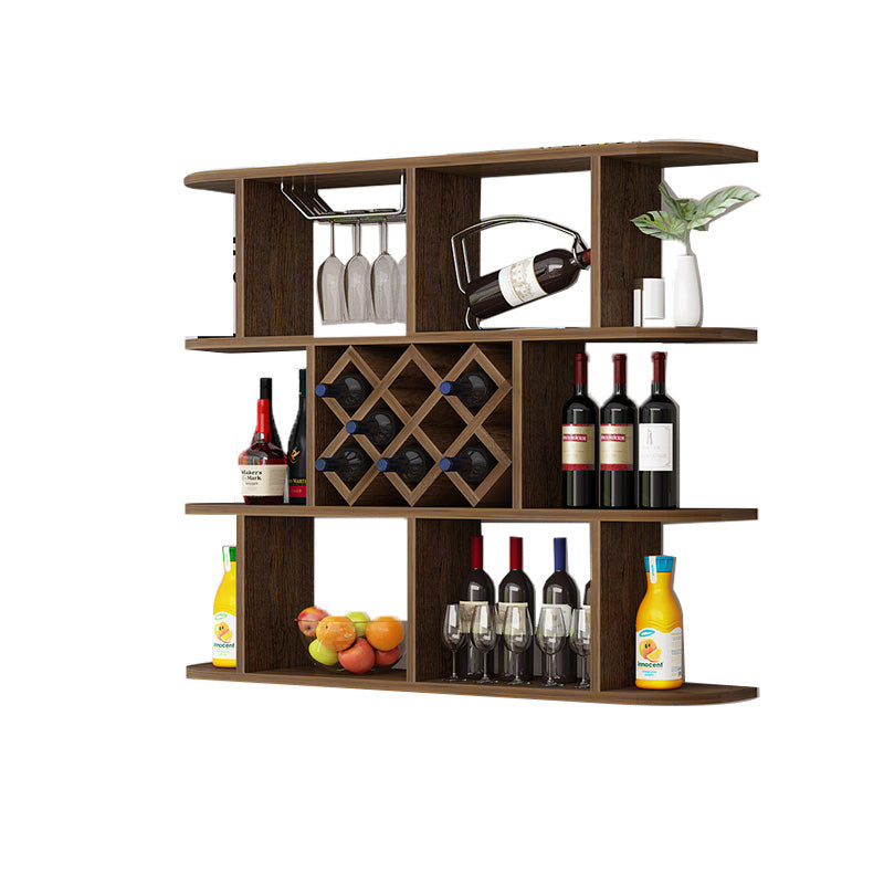 Modern Hanging Wine Bottle Holder Wooden Kitchen Wine Rack Bottle 47"L x 9"W x 40.5"H Nut-Brown 1 Piece Clearhalo 'furn' 'furn_wine_racks' 'Furniture' 'Kitchen & Dining Furniture' 'Wine Racks' 'wine_racks' 7471462