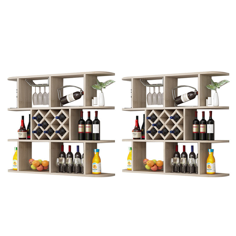 Modern Hanging Wine Bottle Holder Wooden Kitchen Wine Rack Bottle 47"L x 9"W x 40.5"H Natural 2 Piece Set Clearhalo 'furn' 'furn_wine_racks' 'Furniture' 'Kitchen & Dining Furniture' 'Wine Racks' 'wine_racks' 7471470