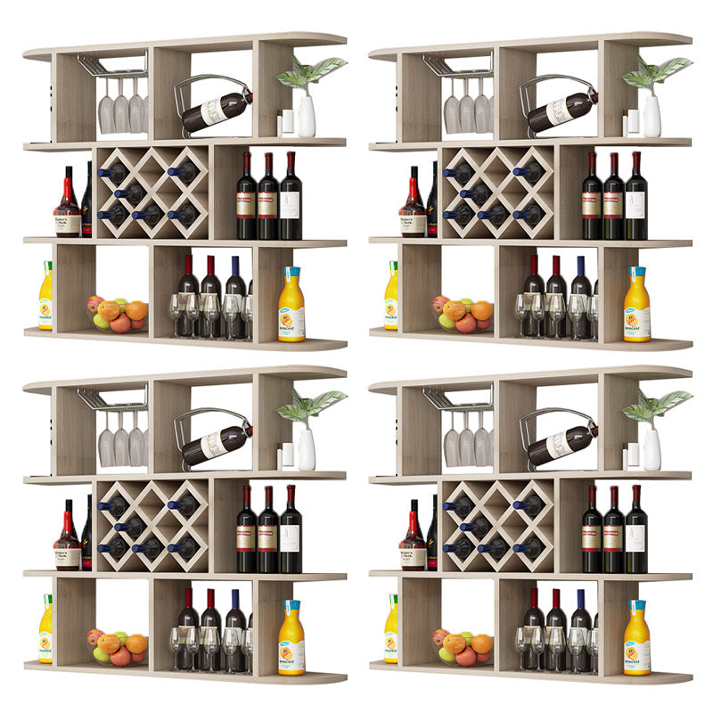 Modern Hanging Wine Bottle Holder Wooden Kitchen Wine Rack Bottle 47"L x 9"W x 40.5"H Natural 4 Piece Set Clearhalo 'furn' 'furn_wine_racks' 'Furniture' 'Kitchen & Dining Furniture' 'Wine Racks' 'wine_racks' 7471471