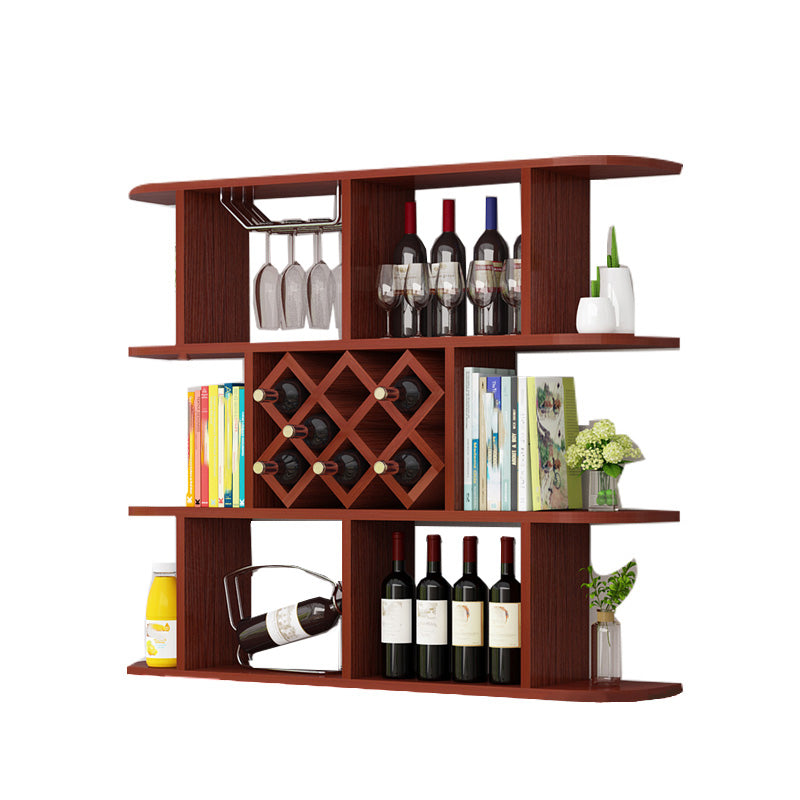 Modern Hanging Wine Bottle Holder Wooden Kitchen Wine Rack Bottle 47"L x 9"W x 40.5"H Brown 1 Piece Clearhalo 'furn' 'furn_wine_racks' 'Furniture' 'Kitchen & Dining Furniture' 'Wine Racks' 'wine_racks' 7471472