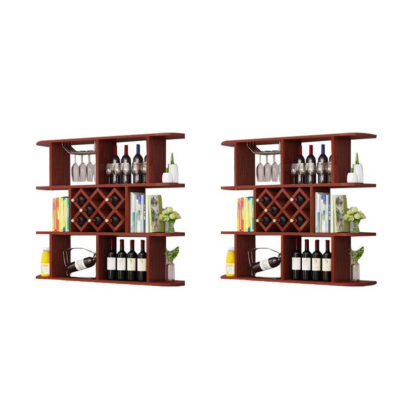Modern Hanging Wine Bottle Holder Wooden Kitchen Wine Rack Bottle 47"L x 9"W x 40.5"H Brown 2 Piece Set Clearhalo 'furn' 'furn_wine_racks' 'Furniture' 'Kitchen & Dining Furniture' 'Wine Racks' 'wine_racks' 7471473