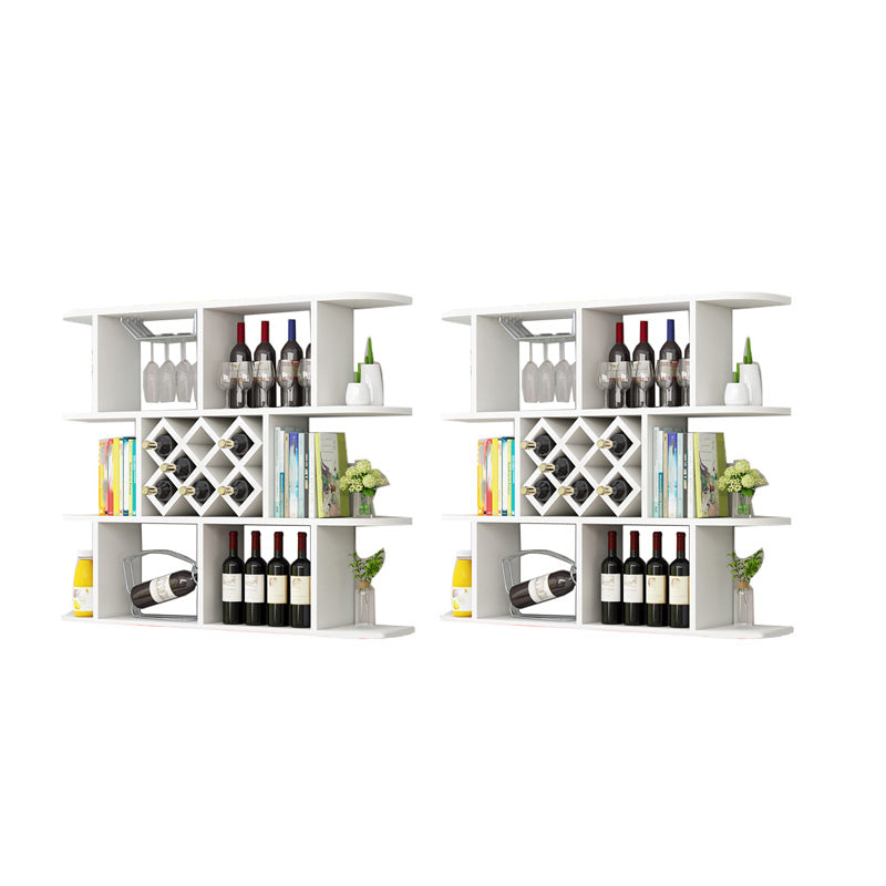 Modern Hanging Wine Bottle Holder Wooden Kitchen Wine Rack Bottle 47"L x 9"W x 40.5"H White 2 Piece Set Clearhalo 'furn' 'furn_wine_racks' 'Furniture' 'Kitchen & Dining Furniture' 'Wine Racks' 'wine_racks' 7471476