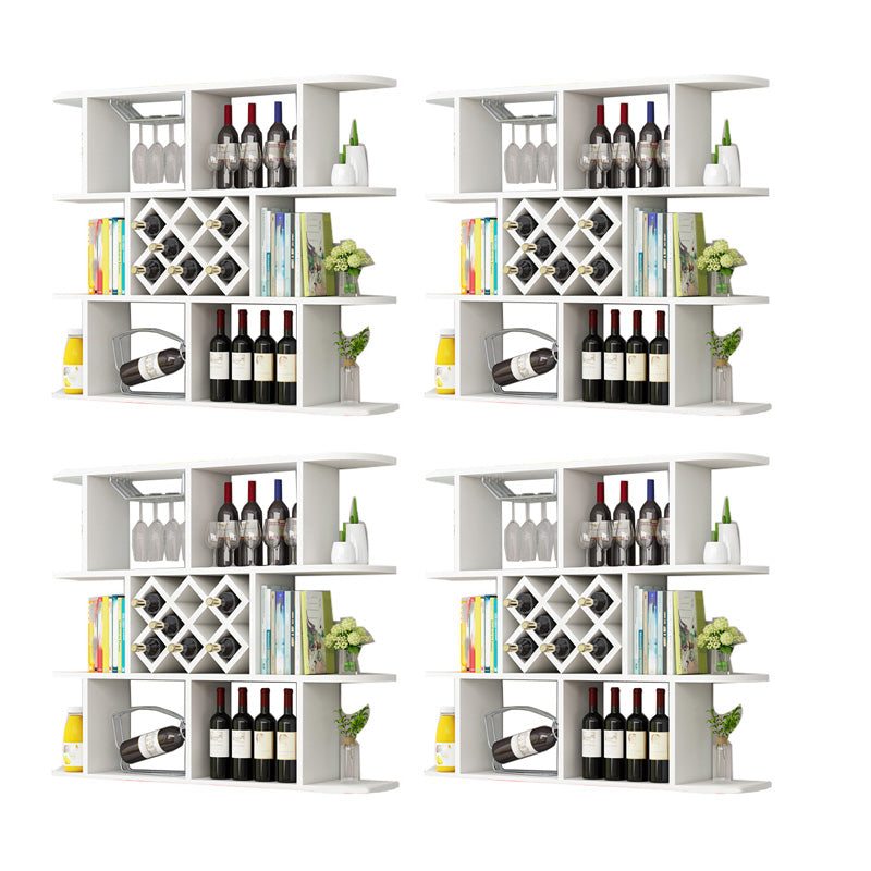 Modern Hanging Wine Bottle Holder Wooden Kitchen Wine Rack Bottle 47"L x 9"W x 40.5"H White 4 Piece Set Clearhalo 'furn' 'furn_wine_racks' 'Furniture' 'Kitchen & Dining Furniture' 'Wine Racks' 'wine_racks' 7471477