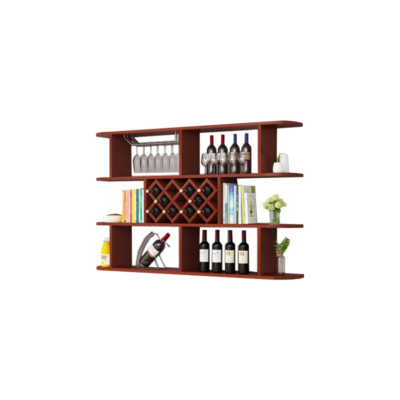 Modern Hanging Wine Bottle Holder Wooden Kitchen Wine Rack Bottle 63"L x 9.1"W x 40.6"H Brown 1 Piece Clearhalo 'furn' 'furn_wine_racks' 'Furniture' 'Kitchen & Dining Furniture' 'Wine Racks' 'wine_racks' 7471478