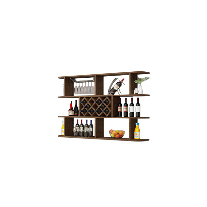 Modern Hanging Wine Bottle Holder Wooden Kitchen Wine Rack Bottle 63"L x 9.1"W x 40.6"H Nut-Brown 1 Piece Clearhalo 'furn' 'furn_wine_racks' 'Furniture' 'Kitchen & Dining Furniture' 'Wine Racks' 'wine_racks' 7471481