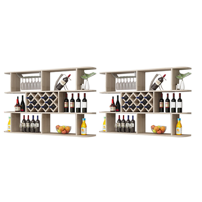 Modern Hanging Wine Bottle Holder Wooden Kitchen Wine Rack Bottle 63"L x 9.1"W x 40.6"H Natural 2 Piece Set Clearhalo 'furn' 'furn_wine_racks' 'Furniture' 'Kitchen & Dining Furniture' 'Wine Racks' 'wine_racks' 7471485