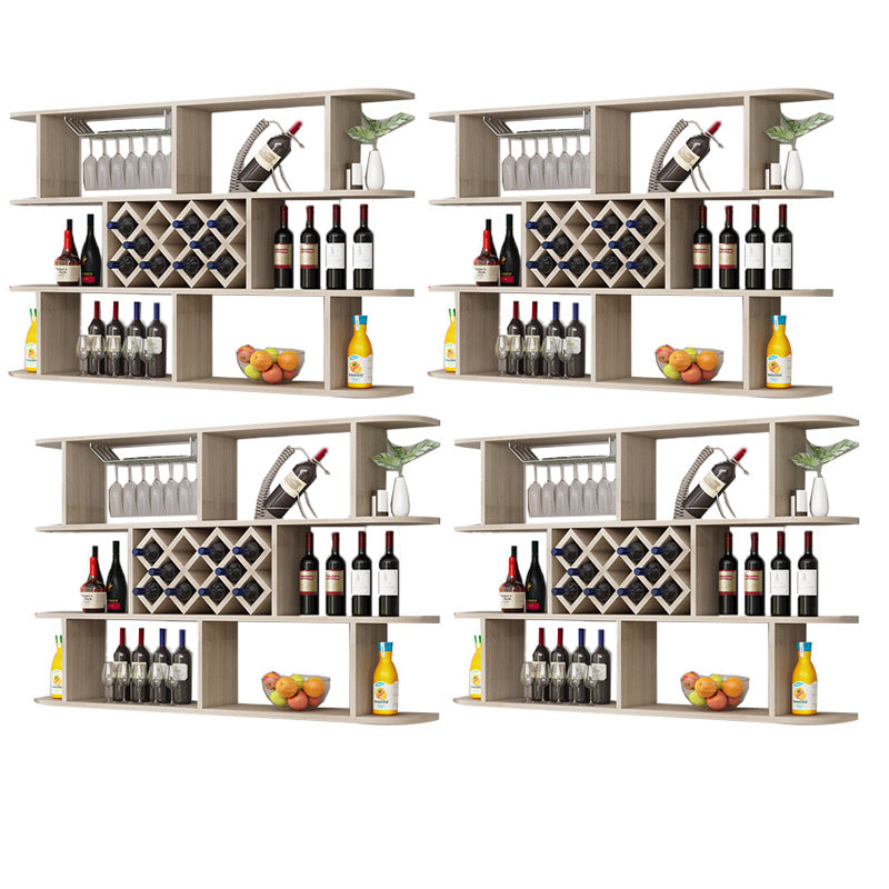 Modern Hanging Wine Bottle Holder Wooden Kitchen Wine Rack Bottle 63"L x 9.1"W x 40.6"H Natural 4 Piece Set Clearhalo 'furn' 'furn_wine_racks' 'Furniture' 'Kitchen & Dining Furniture' 'Wine Racks' 'wine_racks' 7471486