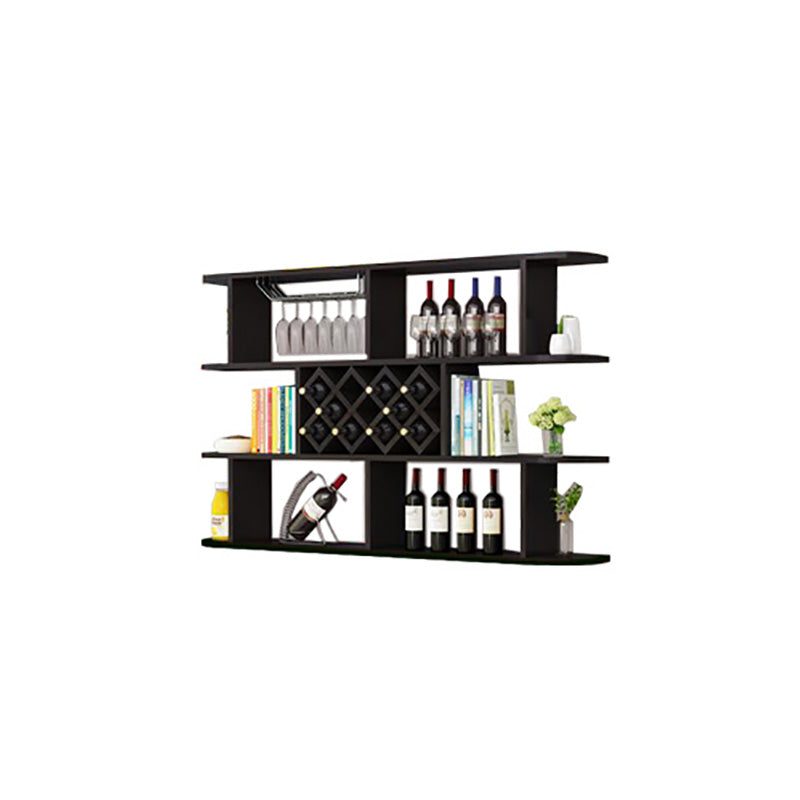 Modern Hanging Wine Bottle Holder Wooden Kitchen Wine Rack Bottle 63"L x 9.1"W x 40.6"H Black 1 Piece Clearhalo 'furn' 'furn_wine_racks' 'Furniture' 'Kitchen & Dining Furniture' 'Wine Racks' 'wine_racks' 7471487