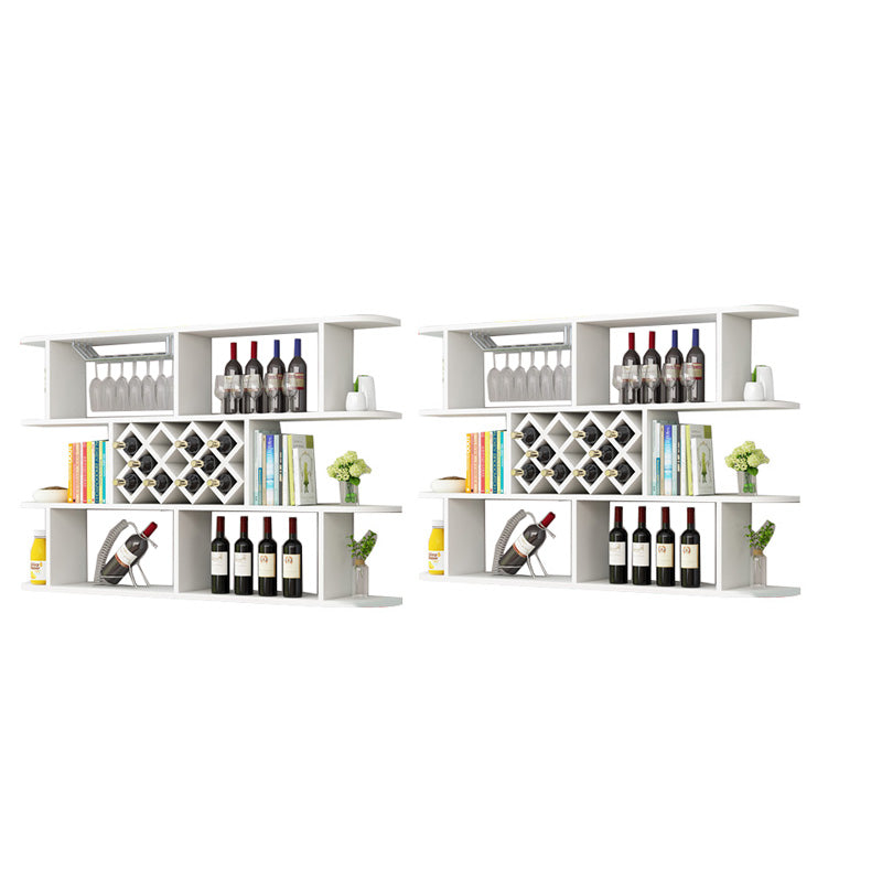 Modern Hanging Wine Bottle Holder Wooden Kitchen Wine Rack Bottle 63"L x 9.1"W x 40.6"H White 2 Piece Set Clearhalo 'furn' 'furn_wine_racks' 'Furniture' 'Kitchen & Dining Furniture' 'Wine Racks' 'wine_racks' 7471491